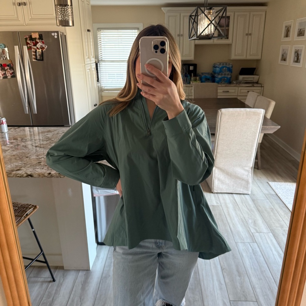 Athleta Lightweight Half Zip Pullover Jacket Gree… - image 2